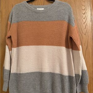 Miracle Women's Color Block Sweater - Gray, Brown, Cream
